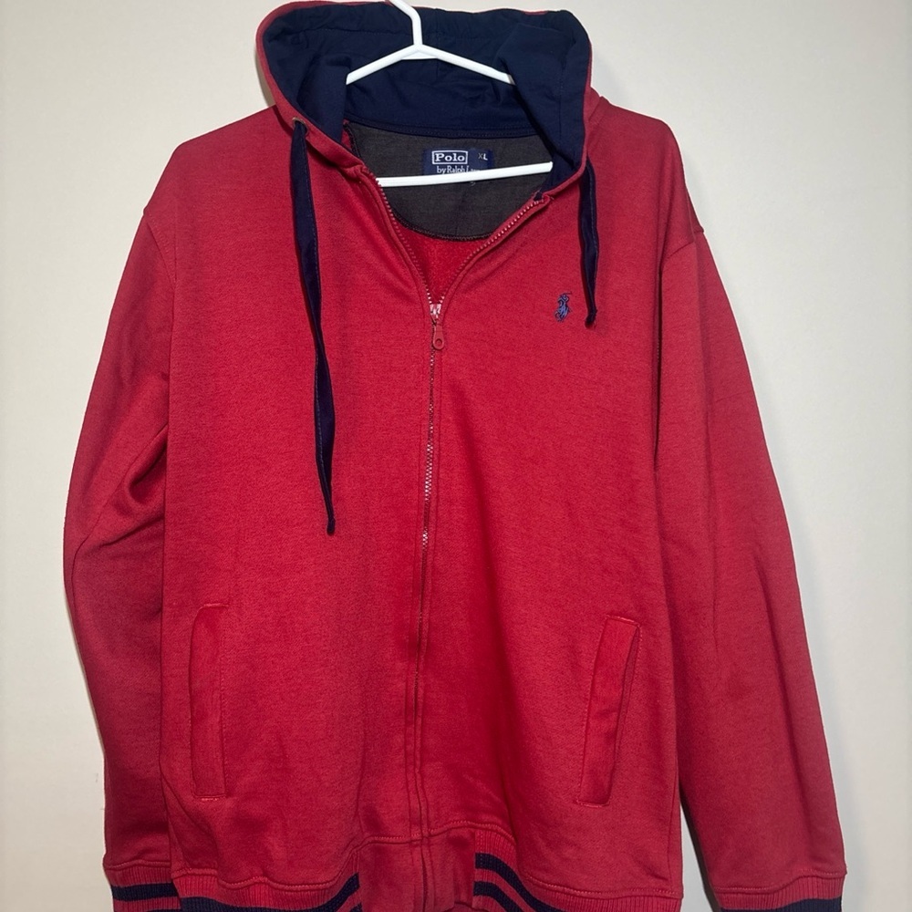 Polo by Ralph Lauren Red Hoodie with Navy Hood